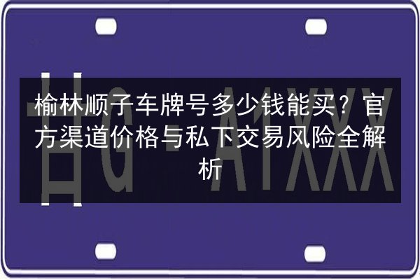 榆林顺子车牌号多少钱能买?官方渠道价格与私下交易风险全解析 第3张 榆林顺子车牌号多少钱能买?官方渠道价格与私下交易风险全解析 第3张