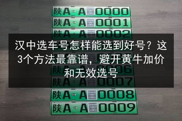 汉中选车号怎样能选到好号？这3个方法最靠谱，避开黄牛加价和无效选号 第3张