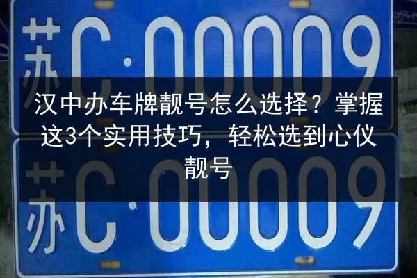 汉中办车牌靓号怎么选择？掌握这3个实用技巧，轻松选到心仪靓号 第2张