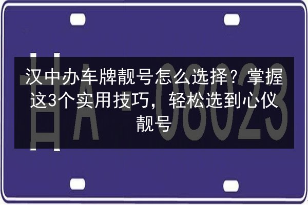 汉中办车牌靓号怎么选择？掌握这3个实用技巧，轻松选到心仪靓号 第3张