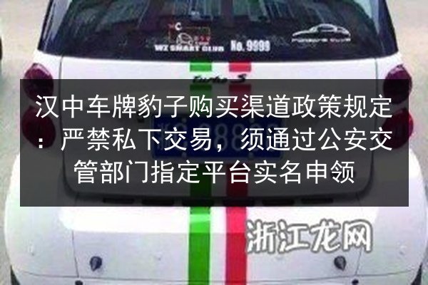 汉中车牌豹子购买渠道政策规定：严禁私下交易，须通过公安交管部门指定平台实名申领 第1张