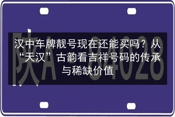 汉中车牌靓号现在还能买吗？从“天汉”古韵看吉祥号码的传承与稀缺价值