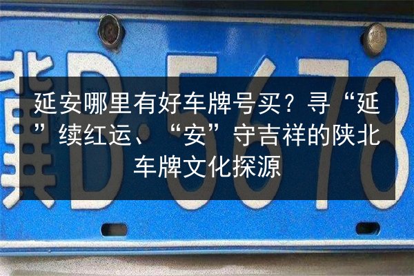 延安哪里有好车牌号买？寻“延”续红运、“安”守吉祥的陕北车牌文化探源 第2张