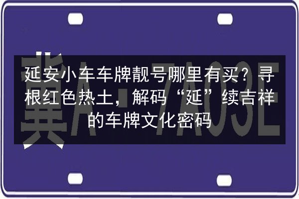 延安小车车牌靓号哪里有买？寻根红色热土，解码“延”续吉祥的车牌文化密码 第2张