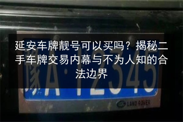 延安车牌靓号可以买吗?揭秘二手车牌交易内幕与不为人知的合法边界 第2张 延安车牌靓号可以买吗?揭秘二手车牌交易内幕与不为人知的合法边界 第2张
