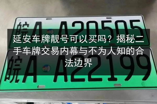 延安车牌靓号可以买吗?揭秘二手车牌交易内幕与不为人知的合法边界 第3张 延安车牌靓号可以买吗?揭秘二手车牌交易内幕与不为人知的合法边界 第3张