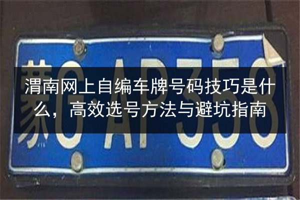 渭南网上自编车牌号码技巧是什么,高效选号方法与避坑指南 第2张 渭南网上自编车牌号码技巧是什么,高效选号方法与避坑指南 第2张