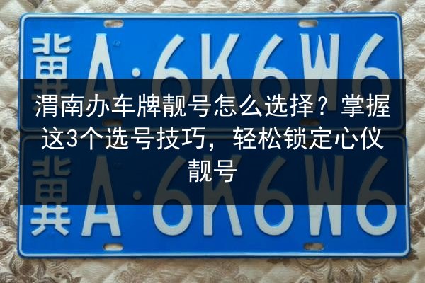 渭南办车牌靓号怎么选择?掌握这3个选号技巧,轻松锁定心仪靓号 第3张 渭南办车牌靓号怎么选择?掌握这3个选号技巧,轻松锁定心仪靓号 第3张