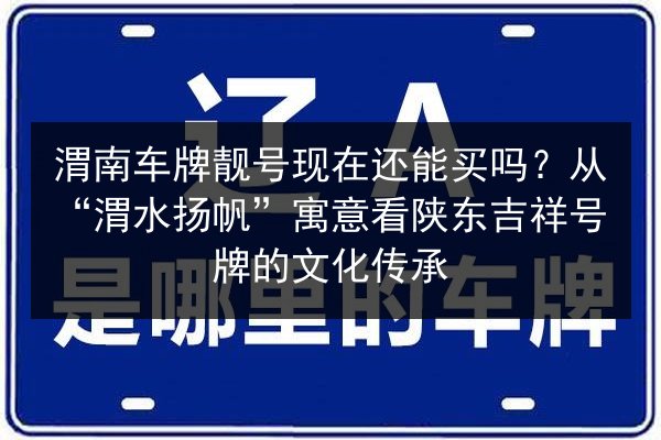 渭南车牌靓号现在还能买吗?从“渭水扬帆”寓意看陕东吉祥号牌的文化传承 第2张 渭南车牌靓号现在还能买吗?从“渭水扬帆”寓意看陕东吉祥号牌的文化传承 第2张