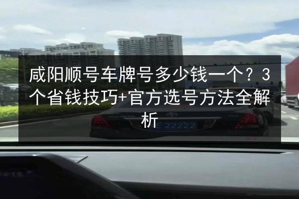咸阳顺号车牌号多少钱一个？3个省钱技巧+官方选号方法全解析 第1张