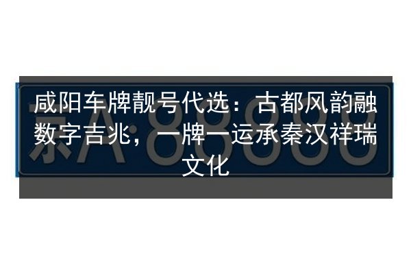 咸阳车牌靓号代选:古都风韵融数字吉兆,一牌一运承秦汉祥瑞文化 第1张 咸阳车牌靓号代选:古都风韵融数字吉兆,一牌一运承秦汉祥瑞文化 第1张
