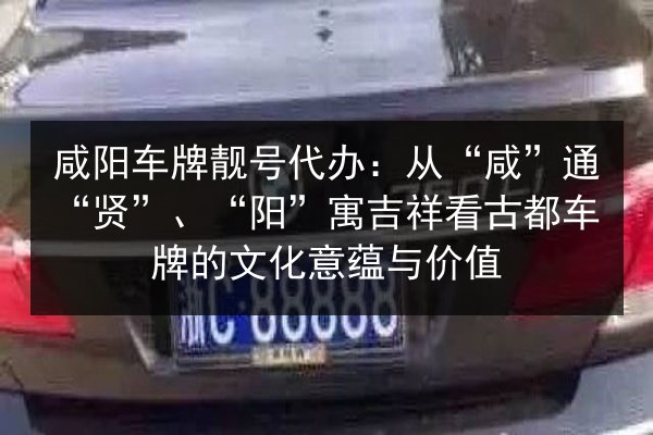 咸阳车牌靓号代办:从“咸”通“贤”、“阳”寓吉祥看古都车牌的文化意蕴与价值 第2张 咸阳车牌靓号代办:从“咸”通“贤”、“阳”寓吉祥看古都车牌的文化意蕴与价值 第2张