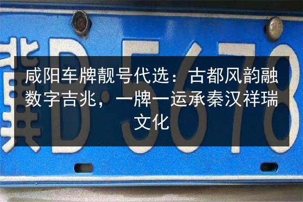 咸阳车牌靓号代选:古都风韵融数字吉兆,一牌一运承秦汉祥瑞文化 第2张 咸阳车牌靓号代选:古都风韵融数字吉兆,一牌一运承秦汉祥瑞文化 第2张