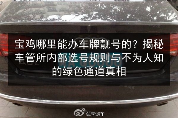 宝鸡哪里能办车牌靓号的?揭秘车管所内部选号规则与不为人知的绿色通道真相 第2张 宝鸡哪里能办车牌靓号的?揭秘车管所内部选号规则与不为人知的绿色通道真相 第2张