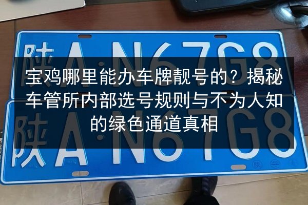 宝鸡哪里能办车牌靓号的?揭秘车管所内部选号规则与不为人知的绿色通道真相 第3张 宝鸡哪里能办车牌靓号的?揭秘车管所内部选号规则与不为人知的绿色通道真相 第3张