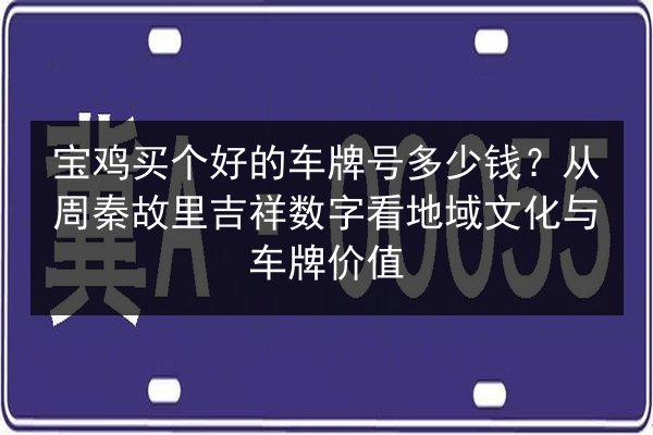 宝鸡买个好的车牌号多少钱?从周秦故里吉祥数字看地域文化与车牌价值 第3张 宝鸡买个好的车牌号多少钱?从周秦故里吉祥数字看地域文化与车牌价值 第3张