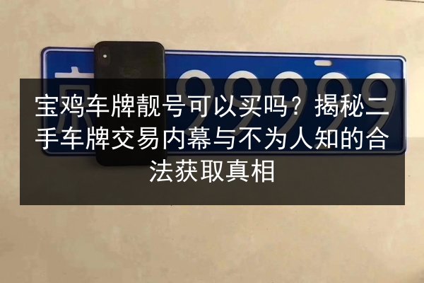 宝鸡车牌靓号可以买吗?揭秘二手车牌交易内幕与不为人知的合法获取真相 第1张 宝鸡车牌靓号可以买吗?揭秘二手车牌交易内幕与不为人知的合法获取真相 第1张