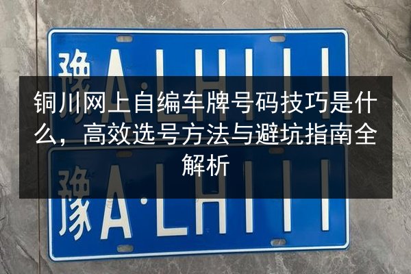 铜川网上自编车牌号码技巧是什么，高效选号方法与避坑指南全解析 第2张