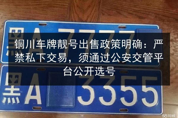 铜川车牌靓号出售政策明确:严禁私下交易,须通过公安交管平台公开选号 第1张 铜川车牌靓号出售政策明确:严禁私下交易,须通过公安交管平台公开选号 第1张