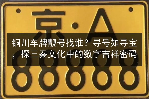 铜川车牌靓号找谁？寻号如寻宝，探三秦文化中的数字吉祥密码 第2张