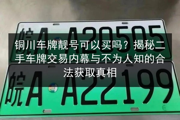 铜川车牌靓号可以买吗？揭秘二手车牌交易内幕与不为人知的合法获取真相 第2张