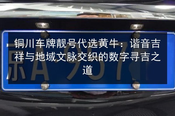 铜川车牌靓号代选黄牛:谐音吉祥与地域文脉交织的数字寻吉之道 第1张 铜川车牌靓号代选黄牛:谐音吉祥与地域文脉交织的数字寻吉之道 第1张