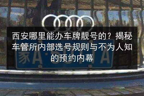 西安哪里能办车牌靓号的?揭秘车管所内部选号规则与不为人知的预约内幕 第3张 西安哪里能办车牌靓号的?揭秘车管所内部选号规则与不为人知的预约内幕 第3张