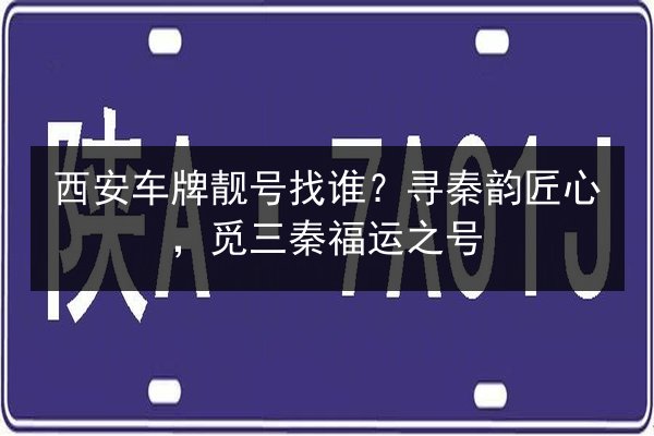 西安车牌靓号找谁？寻秦韵匠心，觅三秦福运之号 第3张