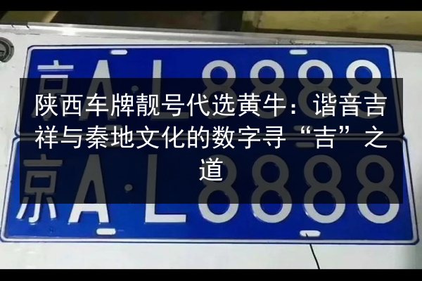 陕西车牌靓号代选黄牛:谐音吉祥与秦地文化的数字寻“吉”之道 第2张 陕西车牌靓号代选黄牛:谐音吉祥与秦地文化的数字寻“吉”之道 第2张