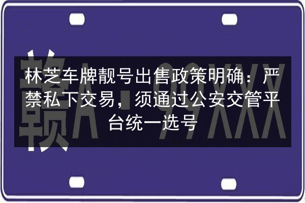 林芝车牌靓号出售政策明确:严禁私下交易,须通过公安交管平台统一选号 第2张 林芝车牌靓号出售政策明确:严禁私下交易,须通过公安交管平台统一选号 第2张