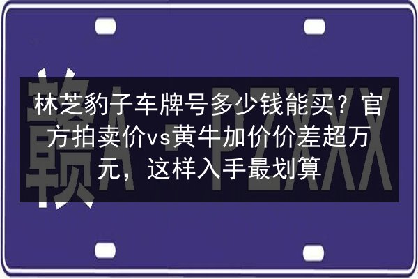 林芝豹子车牌号多少钱能买?官方拍卖价vs黄牛加价价差超万元,这样入手最划算 第2张 林芝豹子车牌号多少钱能买?官方拍卖价vs黄牛加价价差超万元,这样入手最划算 第2张