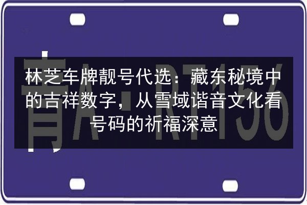 林芝车牌靓号代选:藏东秘境中的吉祥数字,从雪域谐音文化看号码的祈福深意 第3张 林芝车牌靓号代选:藏东秘境中的吉祥数字,从雪域谐音文化看号码的祈福深意 第3张