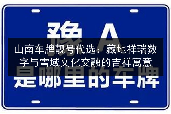 山南车牌靓号代选：藏地祥瑞数字与雪域文化交融的吉祥寓意 第2张