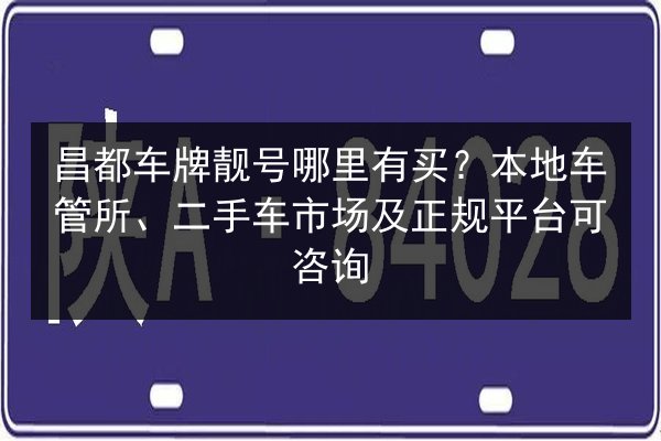昌都车牌靓号哪里有买？本地车管所、二手车市场及正规平台可咨询