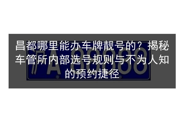 昌都哪里能办车牌靓号的?揭秘车管所内部选号规则与不为人知的预约捷径 第2张 昌都哪里能办车牌靓号的?揭秘车管所内部选号规则与不为人知的预约捷径 第2张