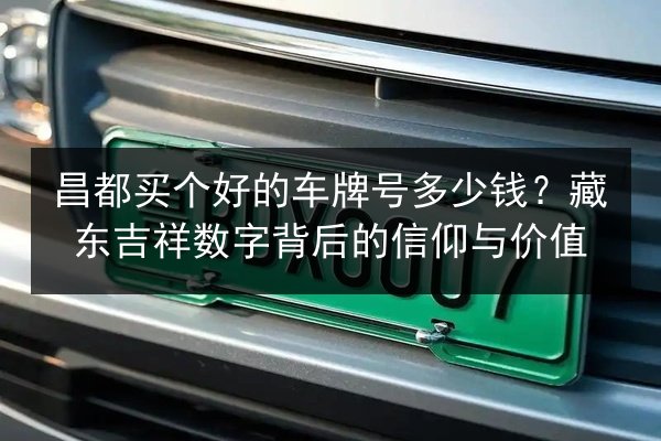 昌都买个好的车牌号多少钱？藏东吉祥数字背后的信仰与价值 第3张
