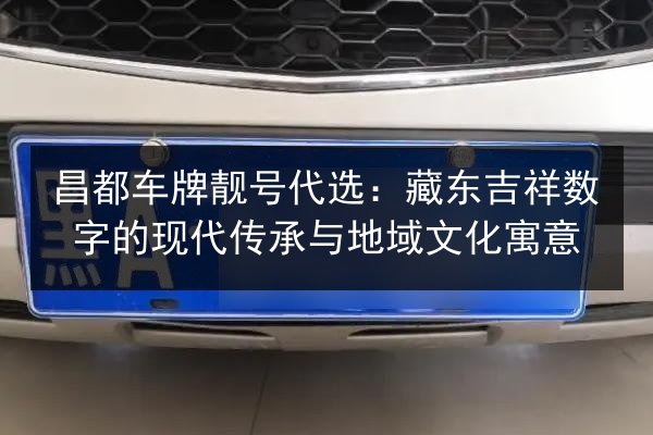 昌都车牌靓号代选：藏东吉祥数字的现代传承与地域文化寓意 第2张