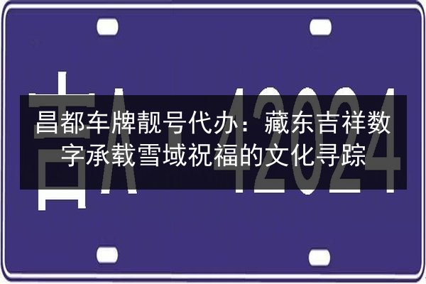 昌都车牌靓号代办:藏东吉祥数字承载雪域祝福的文化寻踪 第2张 昌都车牌靓号代办:藏东吉祥数字承载雪域祝福的文化寻踪 第2张