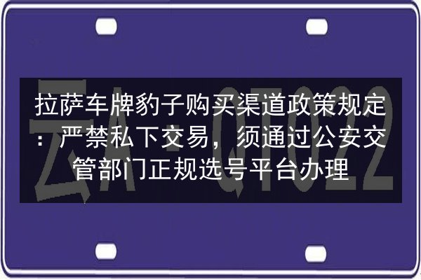 拉萨车牌豹子购买渠道政策规定:严禁私下交易,须通过公安交管部门正规选号平台办理 第2张 拉萨车牌豹子购买渠道政策规定:严禁私下交易,须通过公安交管部门正规选号平台办理 第2张