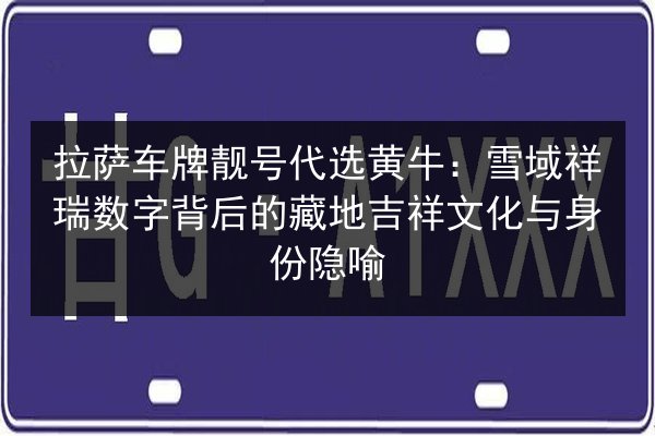 拉萨车牌靓号代选黄牛:雪域祥瑞数字背后的藏地吉祥文化与身份隐喻 第3张 拉萨车牌靓号代选黄牛:雪域祥瑞数字背后的藏地吉祥文化与身份隐喻 第3张