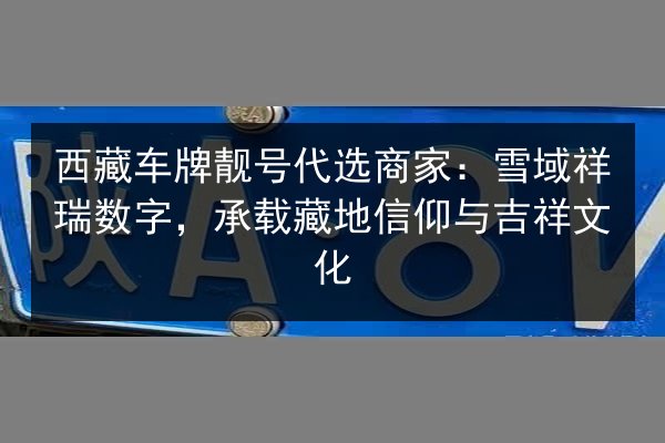 西藏车牌靓号代选商家:雪域祥瑞数字,承载藏地信仰与吉祥文化 第2张 西藏车牌靓号代选商家:雪域祥瑞数字,承载藏地信仰与吉祥文化 第2张