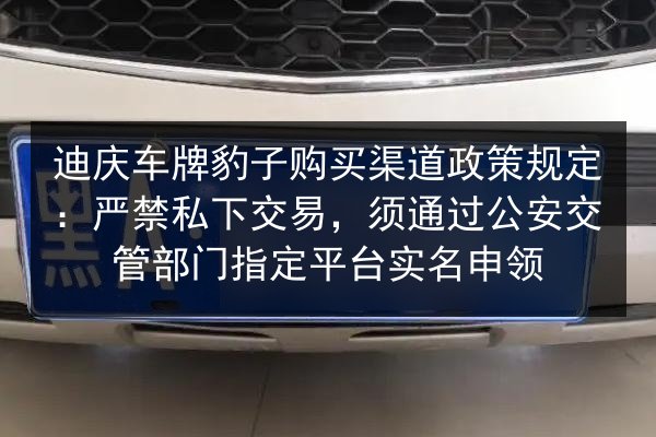 迪庆车牌豹子购买渠道政策规定：严禁私下交易，须通过公安交管部门指定平台实名申领 第2张