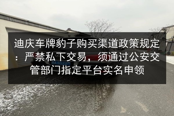 迪庆车牌豹子购买渠道政策规定：严禁私下交易，须通过公安交管部门指定平台实名申领 第3张