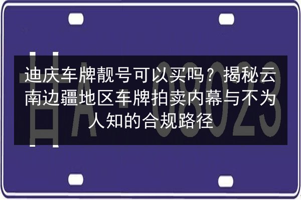 迪庆车牌靓号可以买吗？揭秘云南边疆地区车牌拍卖内幕与不为人知的合规路径 第3张