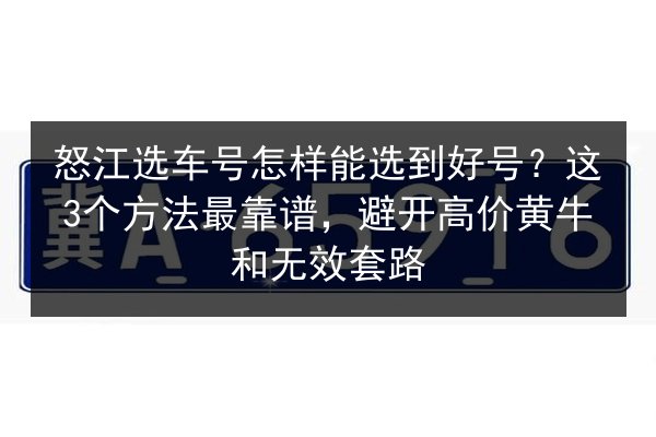 怒江选车号怎样能选到好号？这3个方法最靠谱，避开高价黄牛和无效套路