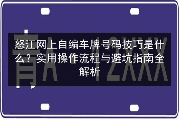 怒江网上自编车牌号码技巧是什么?实用操作流程与避坑指南全解析 第2张 怒江网上自编车牌号码技巧是什么?实用操作流程与避坑指南全解析 第2张