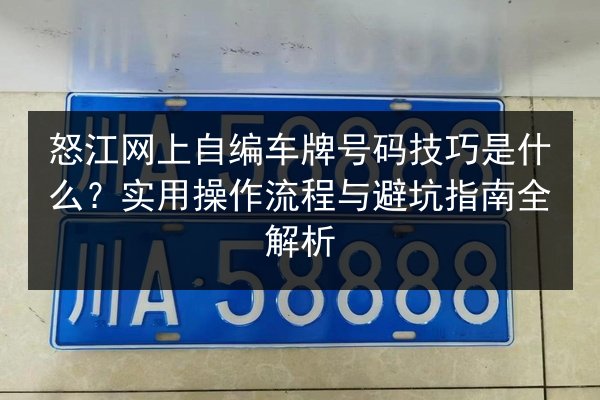怒江网上自编车牌号码技巧是什么?实用操作流程与避坑指南全解析 第3张 怒江网上自编车牌号码技巧是什么?实用操作流程与避坑指南全解析 第3张