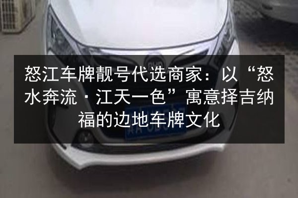 怒江车牌靓号代选商家：以“怒水奔流·江天一色”寓意择吉纳福的边地车牌文化