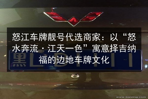 怒江车牌靓号代选商家：以“怒水奔流·江天一色”寓意择吉纳福的边地车牌文化 第3张