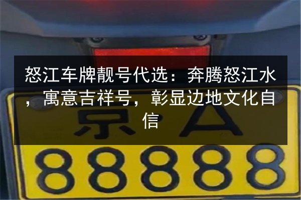 怒江车牌靓号代选:奔腾怒江水,寓意吉祥号,彰显边地文化自信 第2张 怒江车牌靓号代选:奔腾怒江水,寓意吉祥号,彰显边地文化自信 第2张